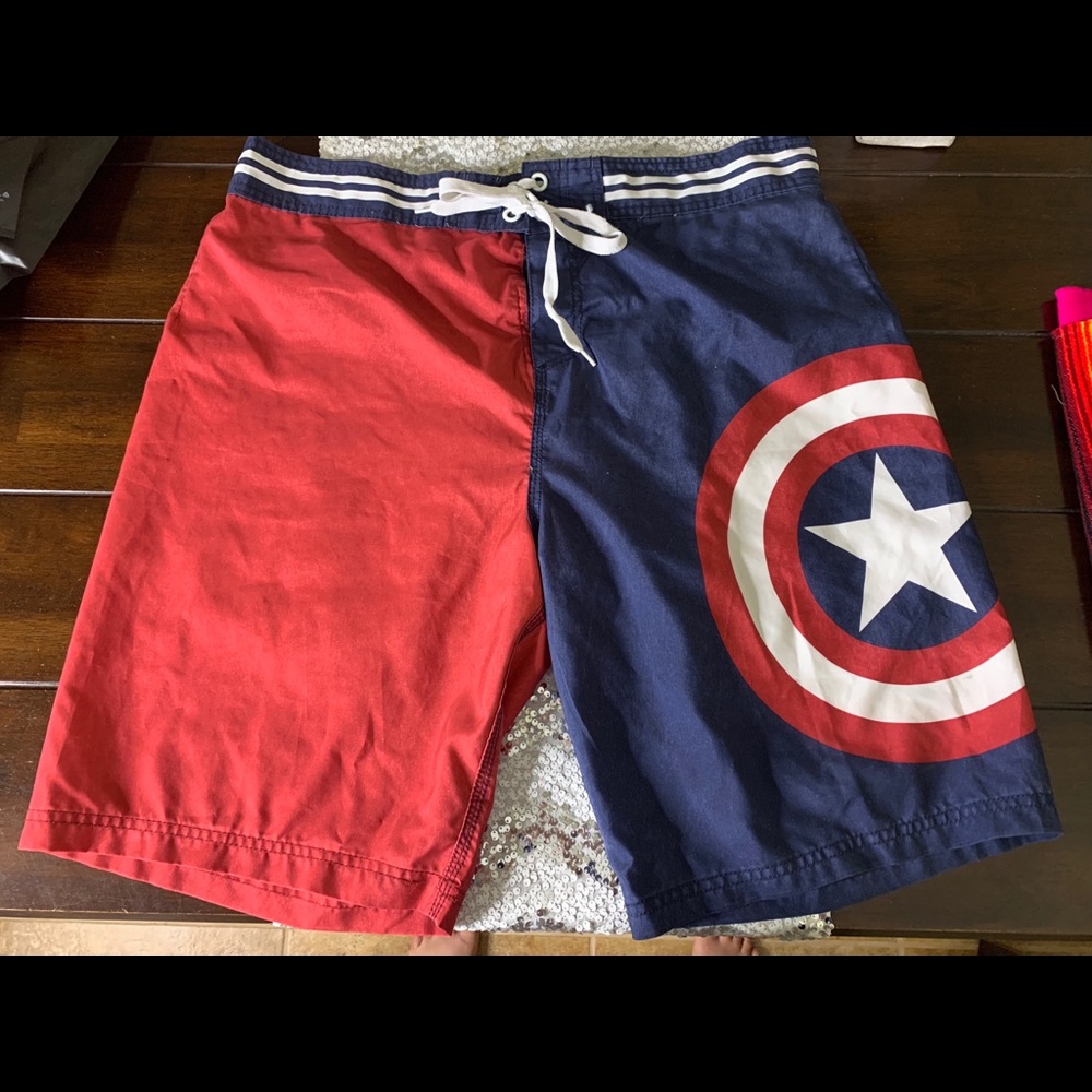 Captain America Swim Trunks Men’s